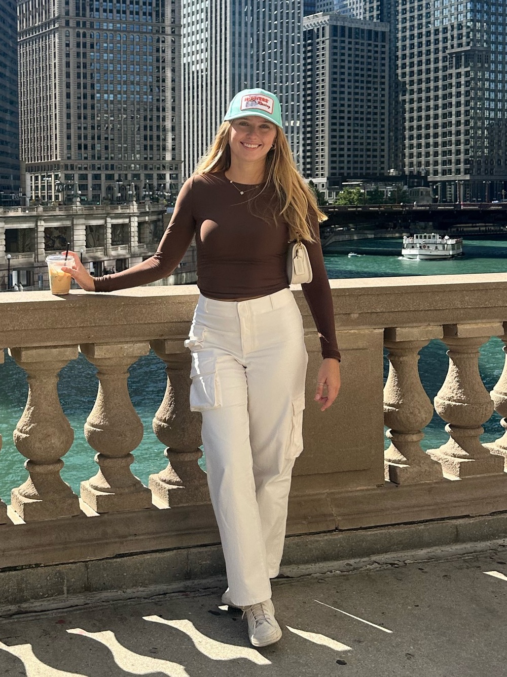 TNA Wide-Leg Cargo Pants in Cream